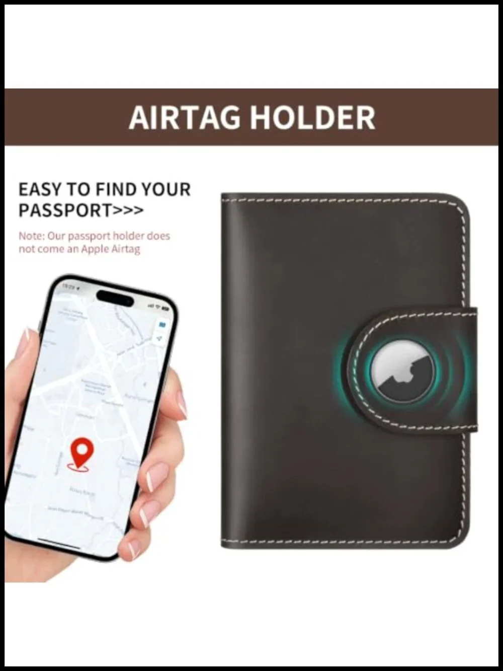 Genuine Leather Passport Holder for Men Travel Wallet with Card Slots